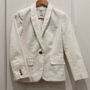 J. Crew Cream Single-Button Notch Lapel Blazer